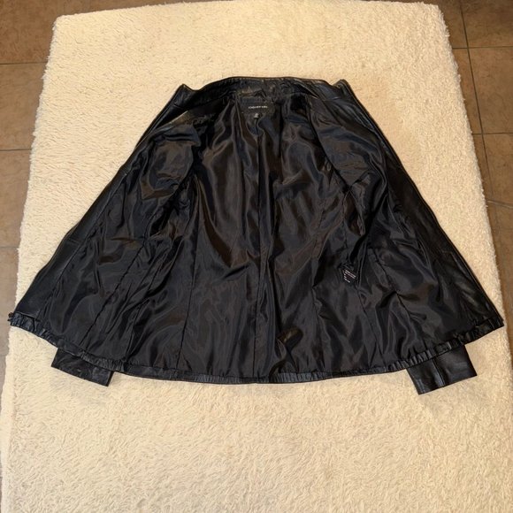 Jones New York Womens Black Leather Jacket Size Medium - Picture 8 of 15